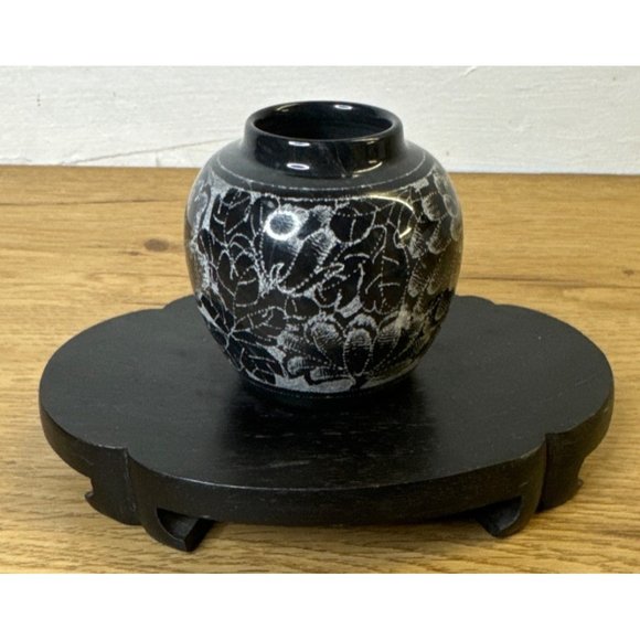 Etched Marble Vase 2 1/4” Tall, 2” Wide (Stand not included) - Picture 1 of 4